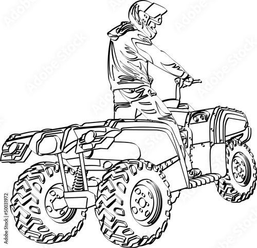 ATV off-road rider jumping 