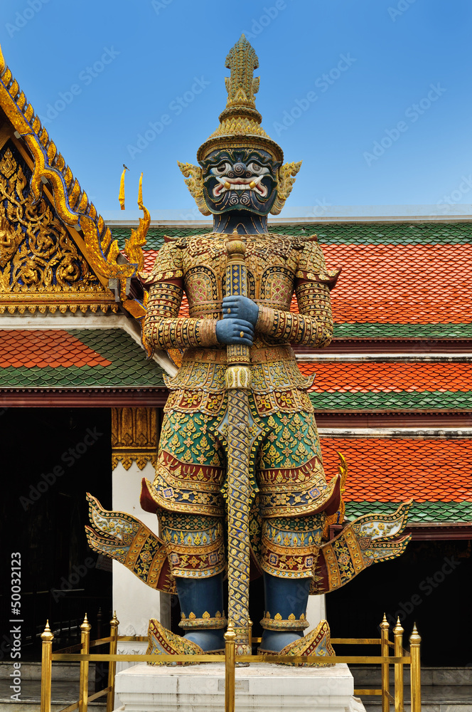 Historical security guard at Golden Palace in Bangkok. Historical security guard at Golden Palace in Bangkok.