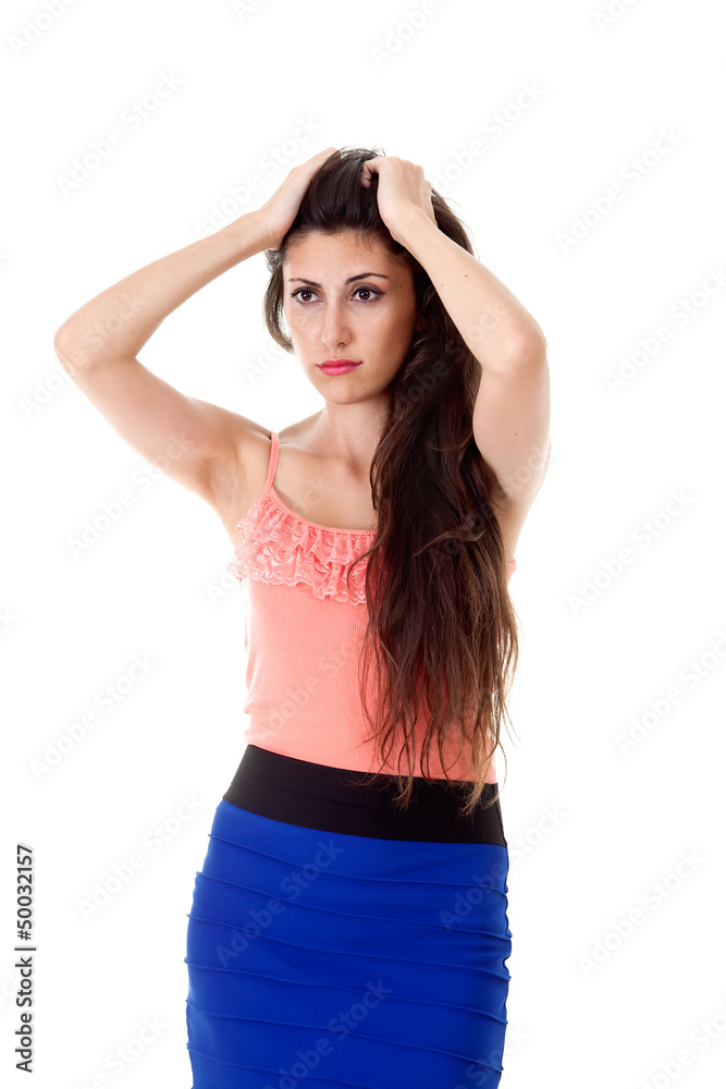 Sad young woman. Sad young woman.