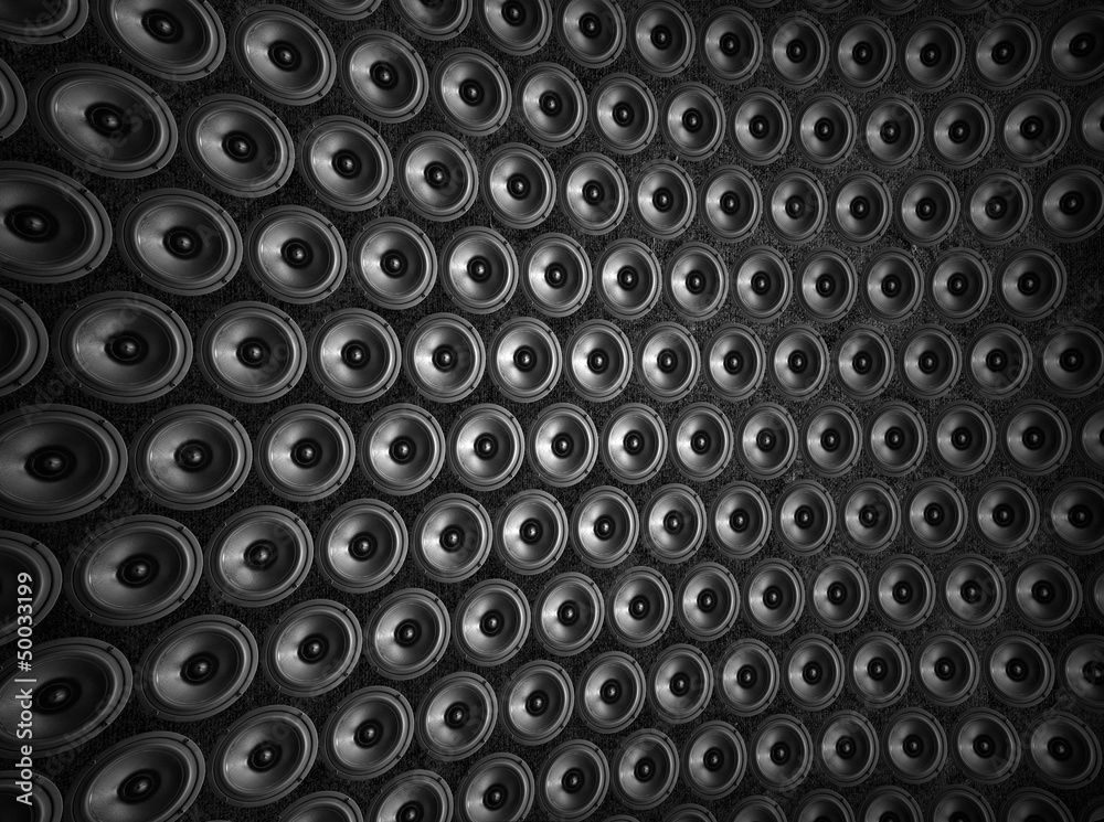 Wall of speakers collage Wall of speakers collage