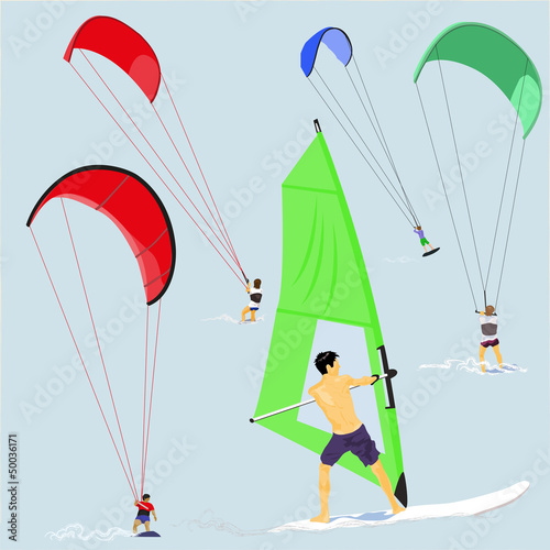 Kite and Wind Surfers