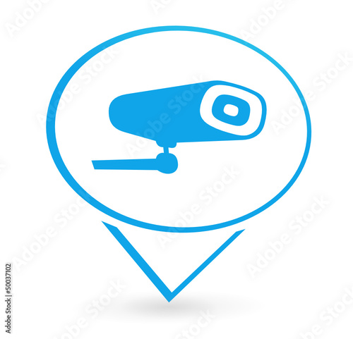 caméra de surveillance sur signet bleu