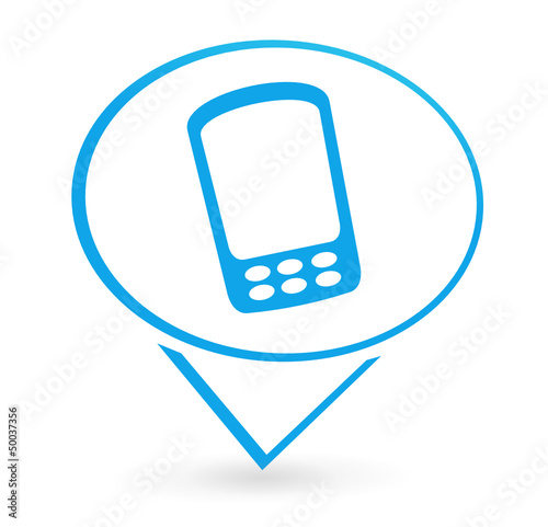téléphone portable sur signet bleu