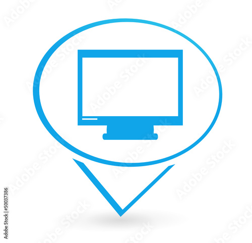 téléviseur sur signet bleu