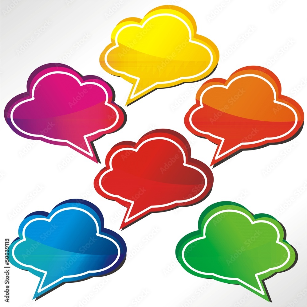 Sprechblasen mit Textfreiraum Sprechblasen mit Textfreiraum