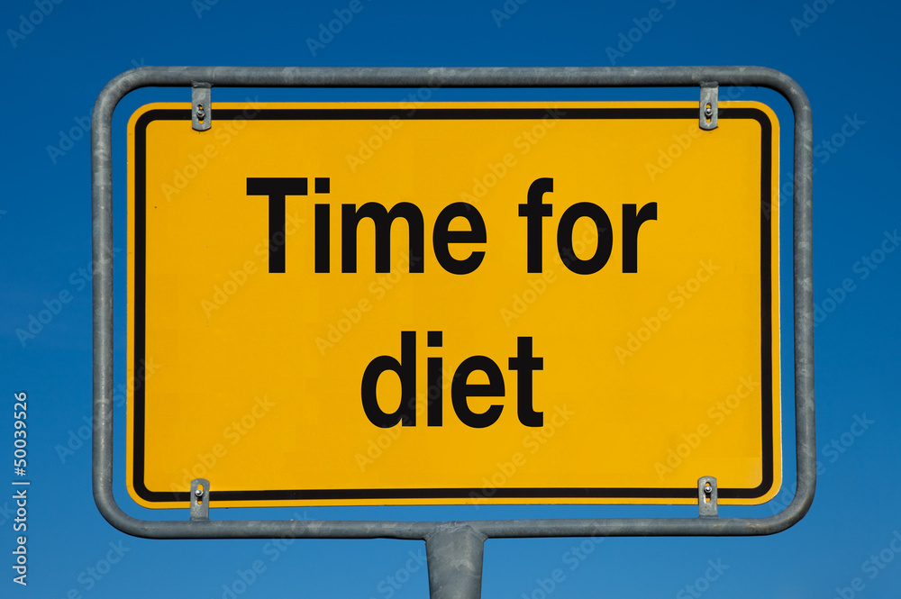 Ortsschild mit blauem Himmel TIME FOR DIET Ortsschild mit blauem Himmel TIME FOR DIET