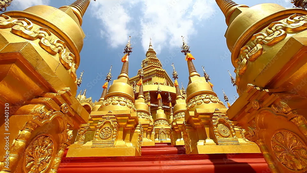 Dolly: Pagoda in Wat-Sawangboon at Saraburi, Thailand, HD 1080P