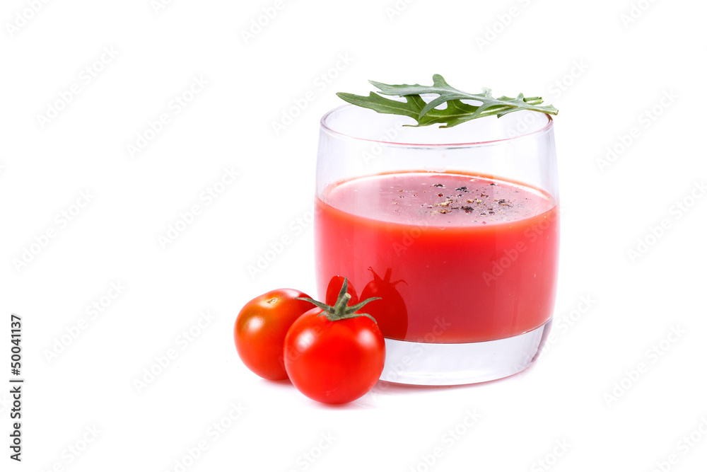 Tomato juice and tomatoes isolated over white background Tomato juice and tomatoes isolated over white background