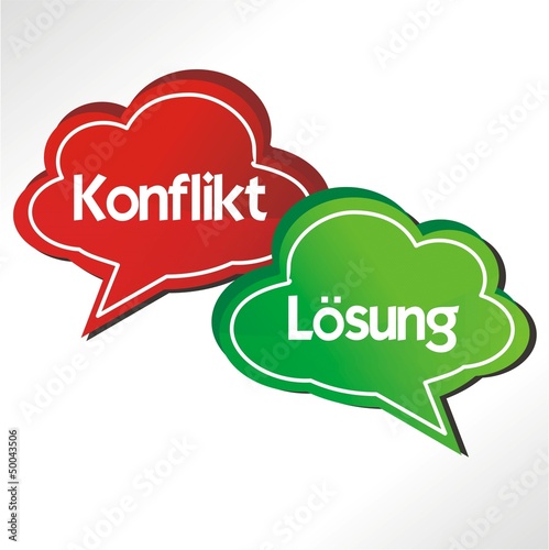 Sprechblasen "Konflikt/Lösung"