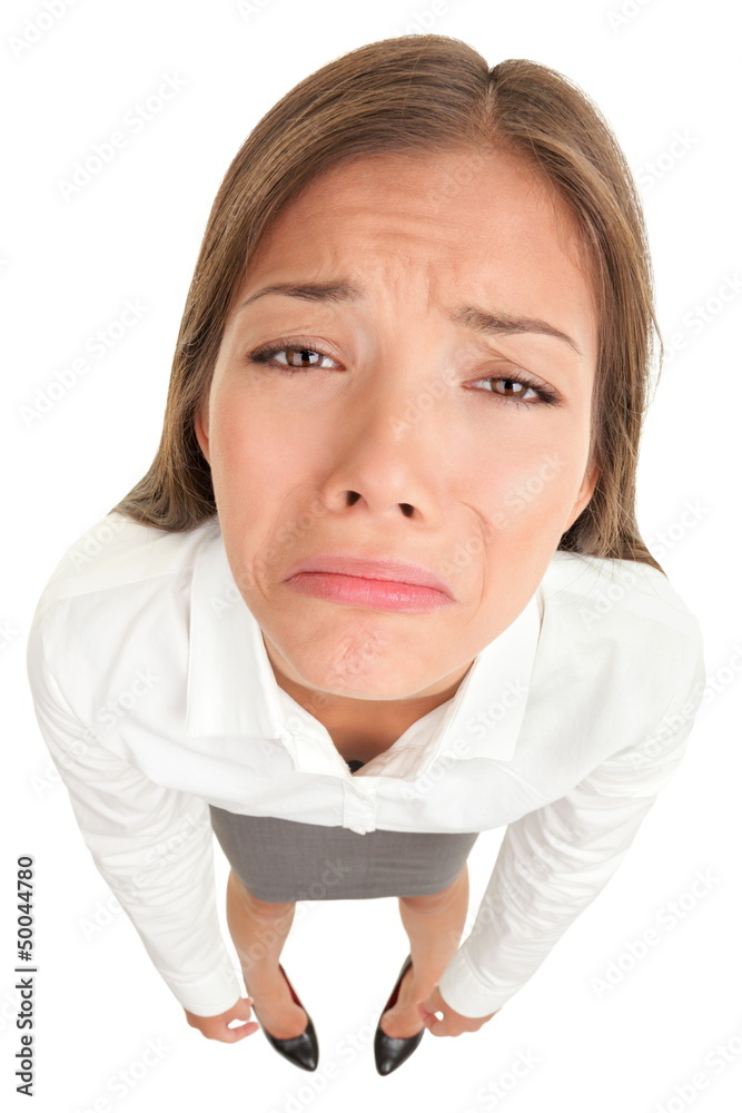 Sad crying disappointed funny business woman Sad crying disappointed funny business woman