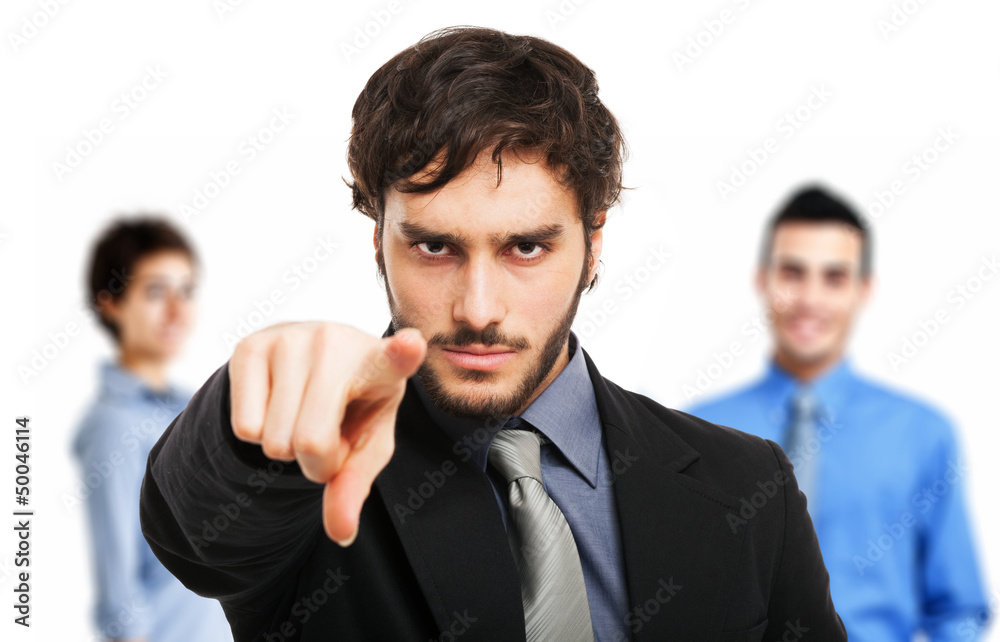 Man pointing his finger Man pointing his finger