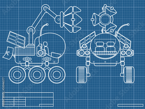 blueprint with the scheme of planet rover