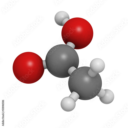 Acetic acid (HOAc) molecule, chemical structure photo