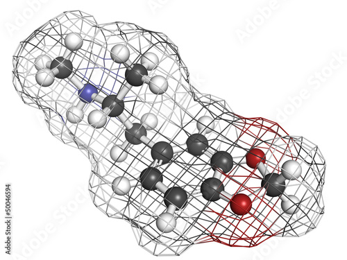 3,4-methylenedioxymethamphetamine (MDMA, XTC) drug molecule, che