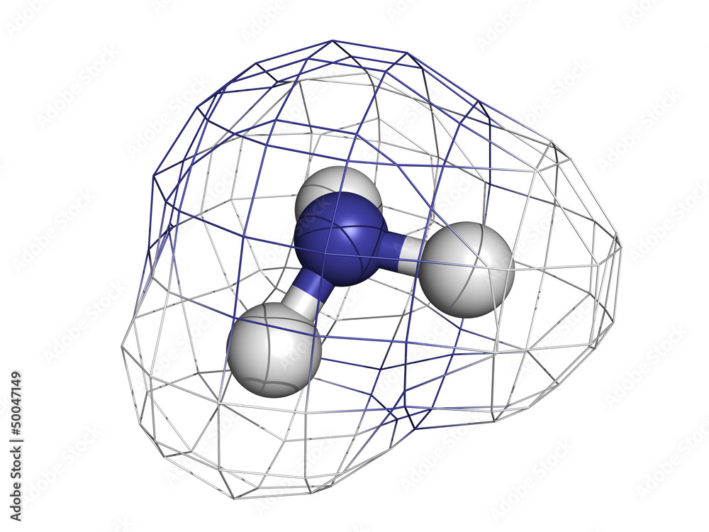 Ammonia Nh3 Molecular Model Stock Illustration Adobe Stock
