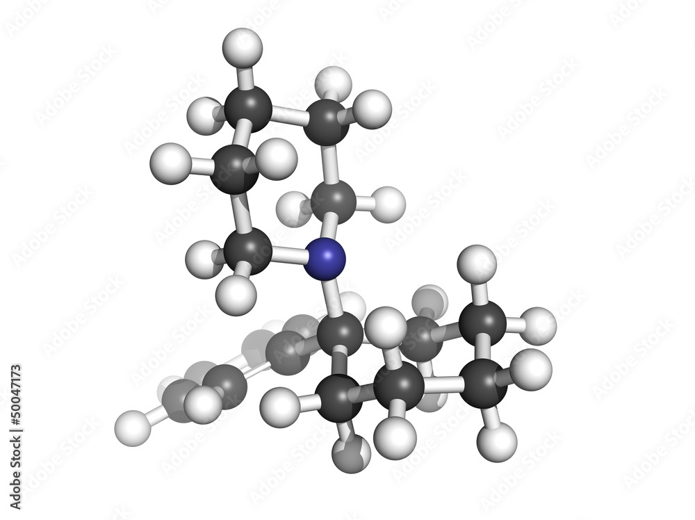phencyclidine (PCP, angel dust) recreational drug, molecular mod phencyclidine (PCP, angel dust) recreational drug, molecular mod