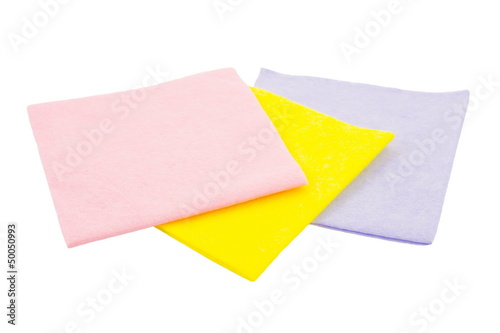 three napkins on a white background, isolated