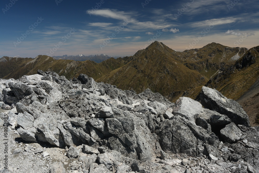 Fototapeta premium rocky summit in Fjordland National Park