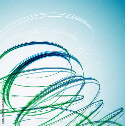 Abstract Green Wave background. Vector