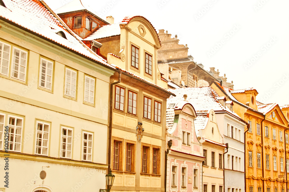 Beautiful Nerudova street in Prague, Czech Republic