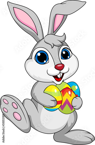 Cute rabbit with ester egg
