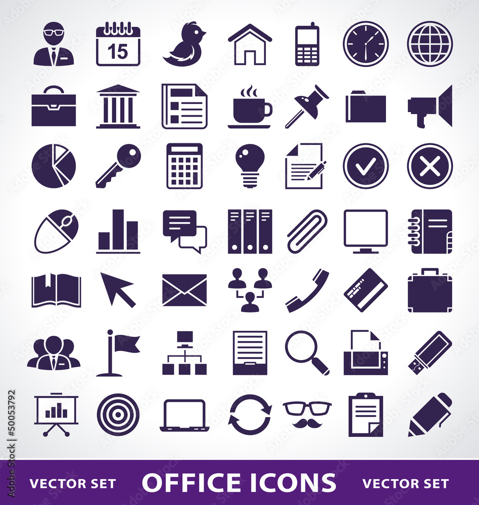 Vector set of simple office life icons Vector set of simple office life icons