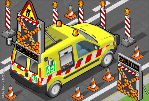 isometric roadside assistance van