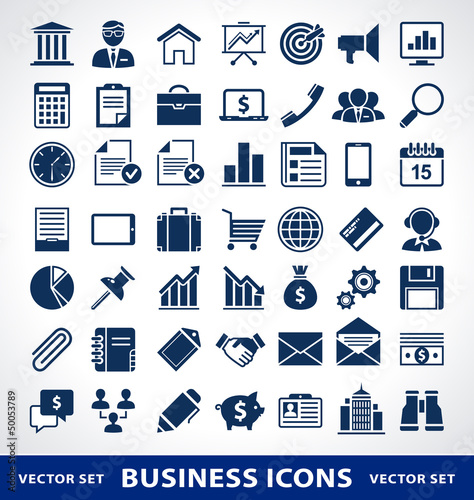 Vector set of simple business icons