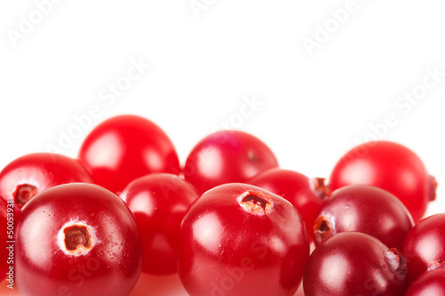 Ripe сranberries on a white background