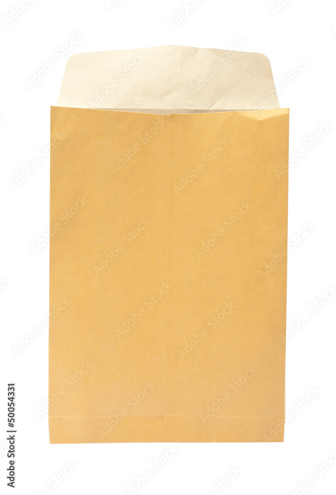 Brown envelope isolated on white background
