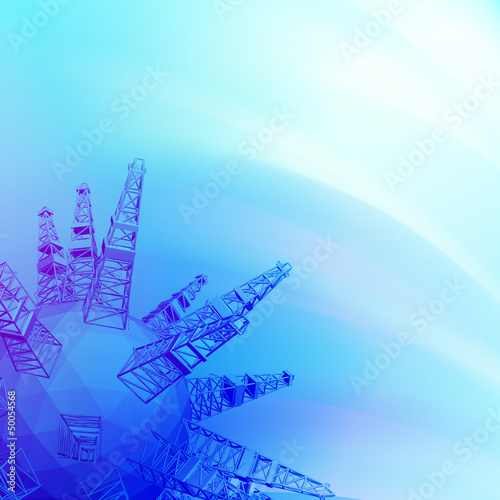 Oil rig with an abstract image