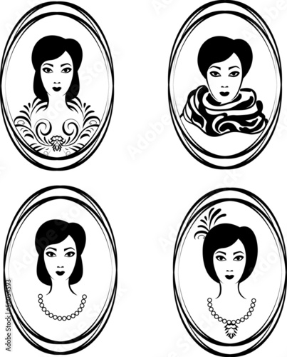Portrait of a girl in a locket
