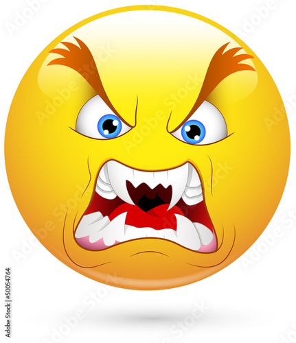 Smiley Vector Illustration - Angry with Big Teeth