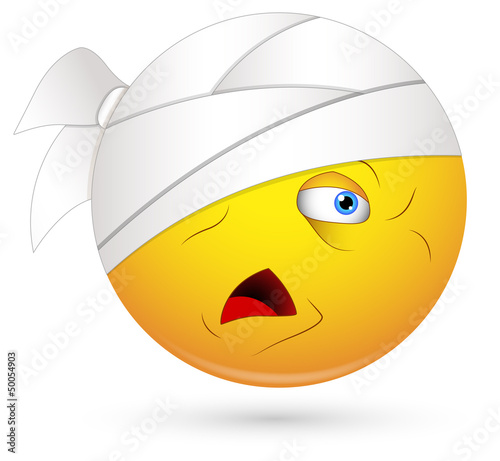 Smiley Vector Illustration - Injured Patient Face