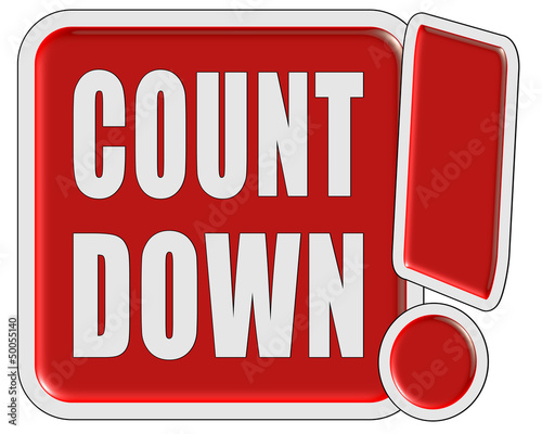 !-Schild rot quad COUNTDOWN photo