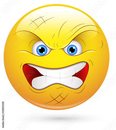 Smiley Vector Illustration - Angry Player Face