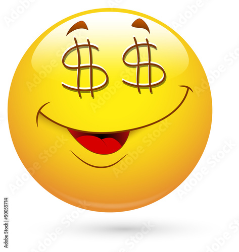 Smiley Vector Illustration - Dollar Eyes