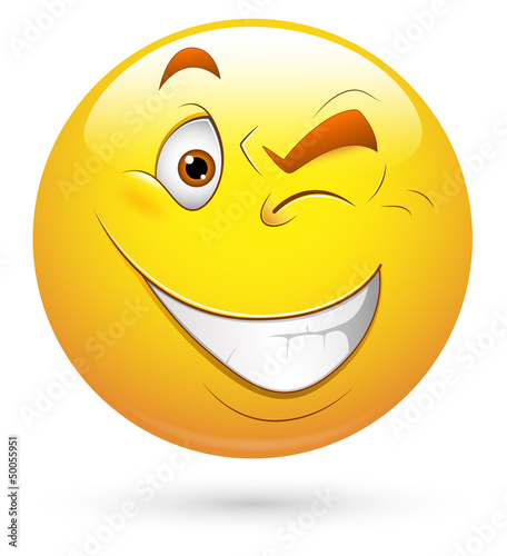 Smiley Vector Illustration - Eye Blinking