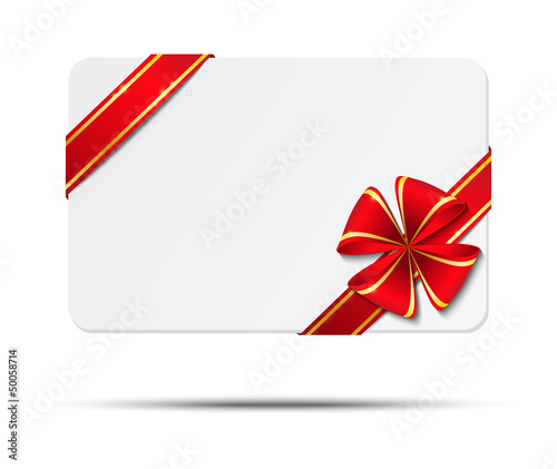 Gift card with red ribbon