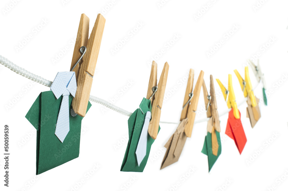 Origami shirts on rope Origami shirts on rope