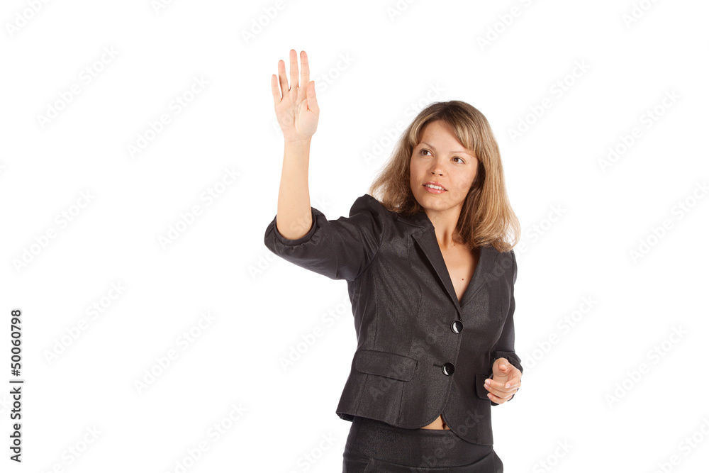 charming young businesswoman isolated on white background charming young businesswoman isolated on white background