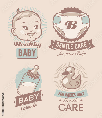 Baby retro emblem
