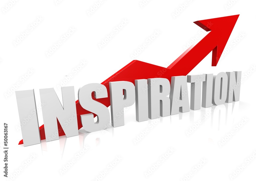 Inspiration with upward red arrow Inspiration with upward red arrow