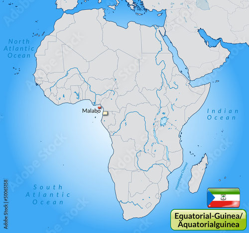   bersichtskarte von   quatorialguinea mit Landesflagge