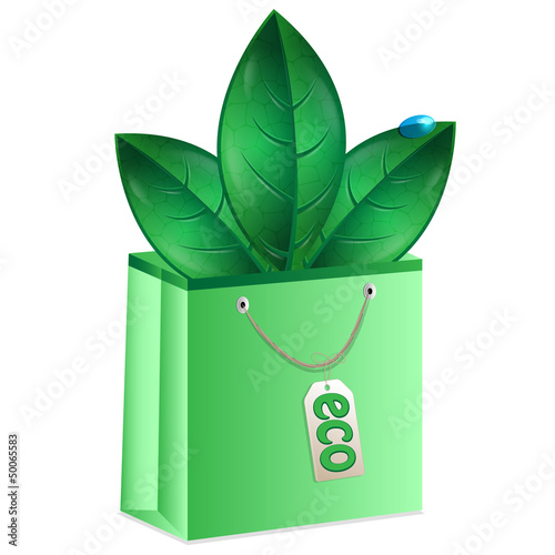 leaves of green color are in a package