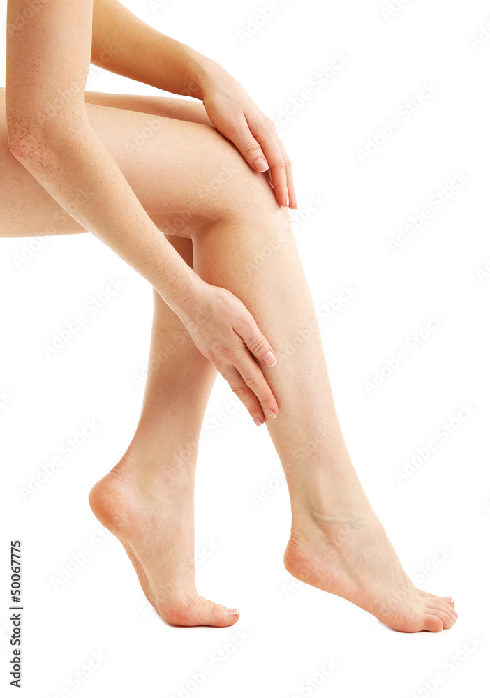 Beautiful woman legs, isolated on white Beautiful woman legs, isolated on white