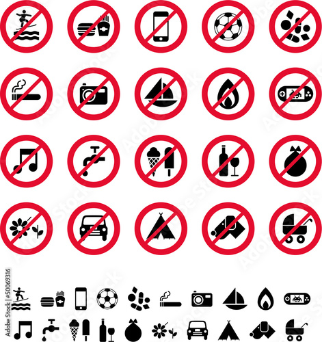Prohibition signs