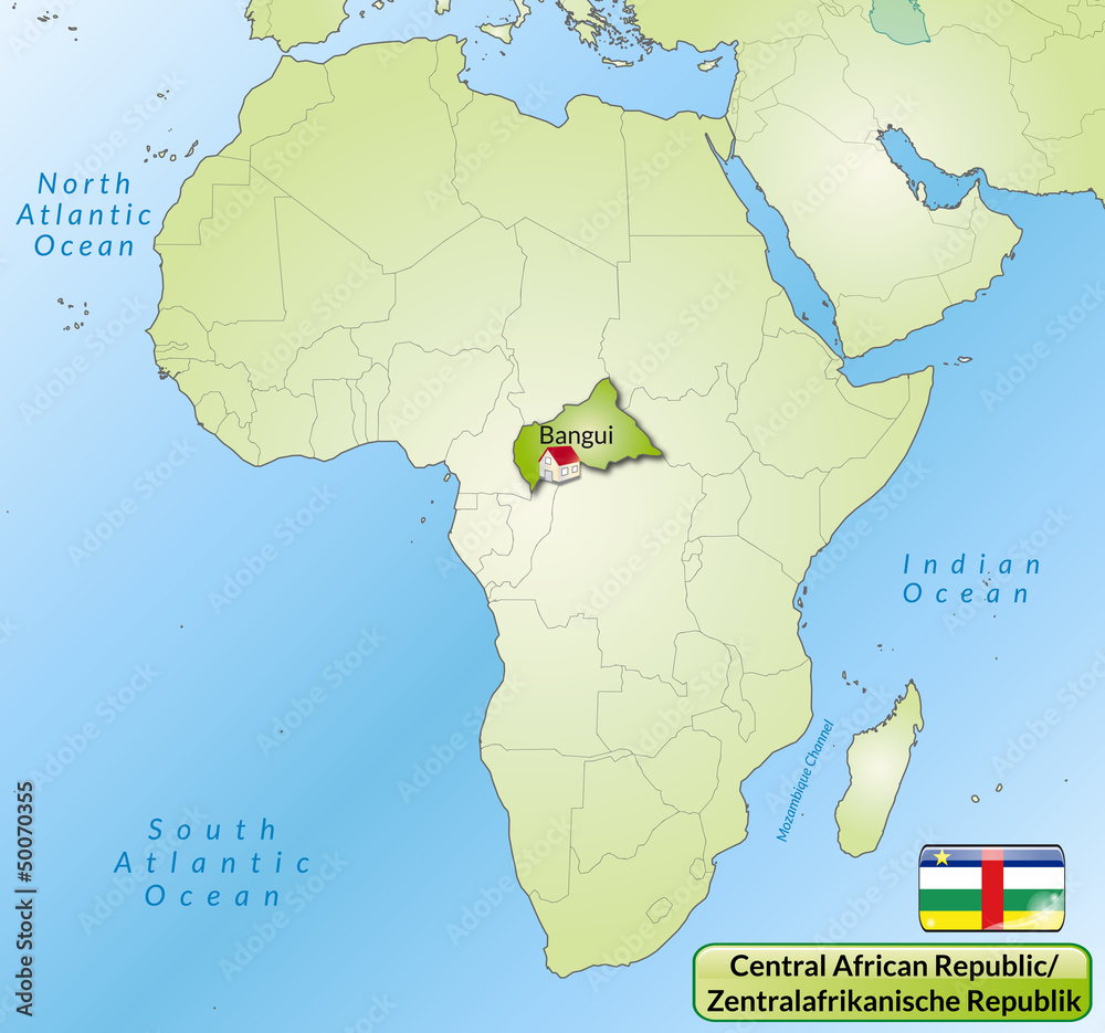 Übersichtskarte der Zentralafrikanischen Republik