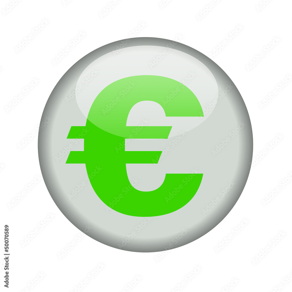 Glossy icon with a euro sign. Isolated Glossy icon with a euro sign. Isolated