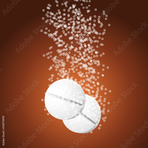 effervescent tablets with bubbles